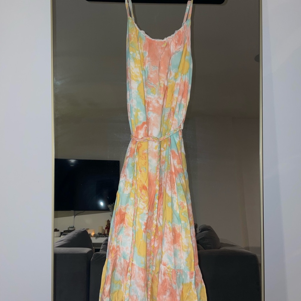 Francesca's Collections Pastel Tie-Dye Maxi Dress